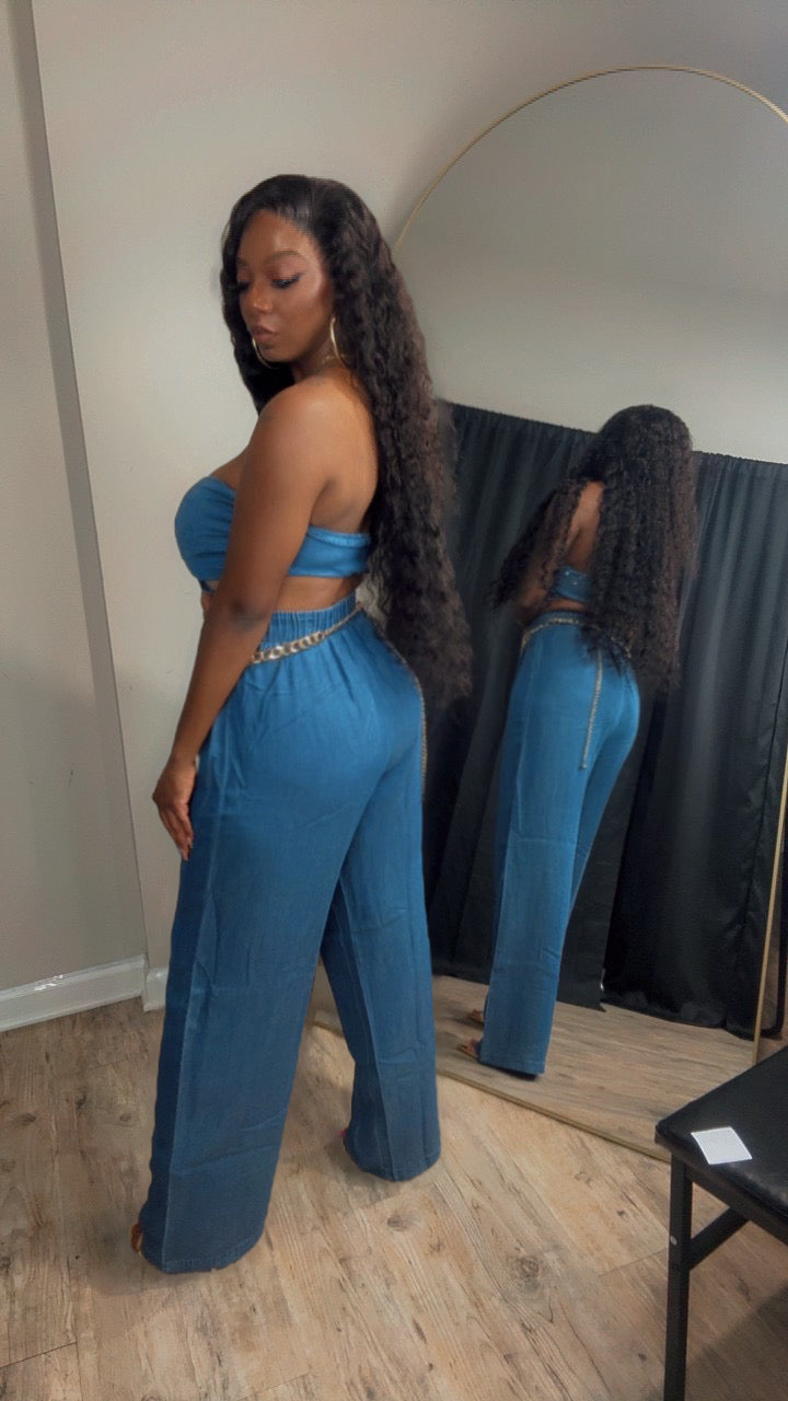 Carliyas multi tie wide leg set
