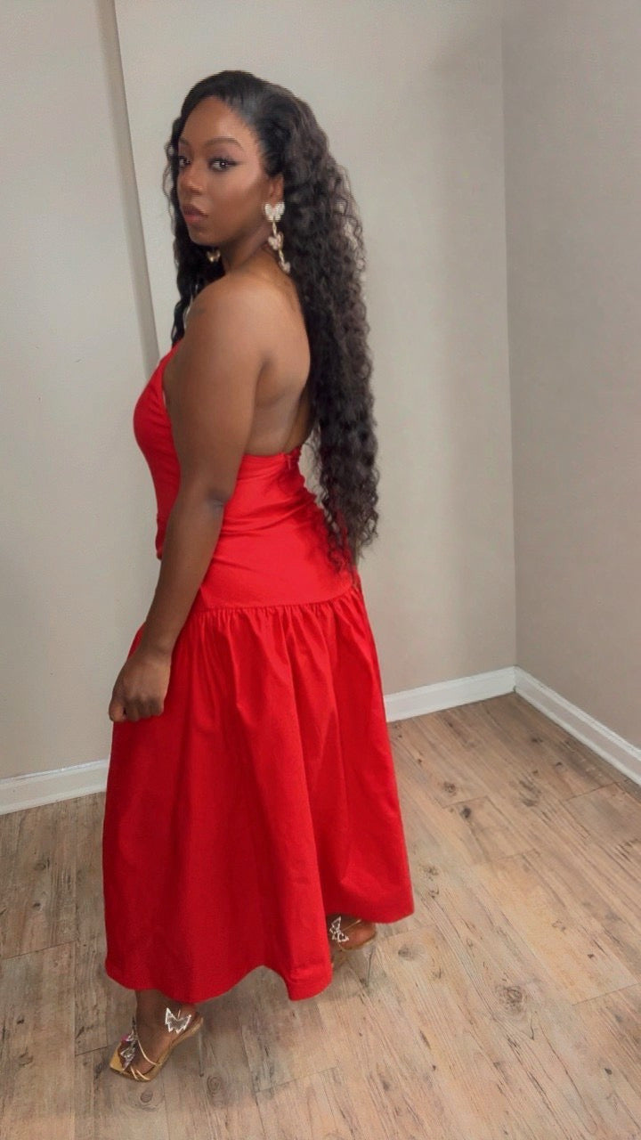 Carliyas halter midi dress